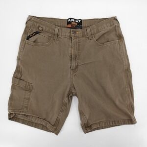 Ariat Rebar M4 Shorts Mens 36R Brown Utility Workwear Low Rise Straight Durable